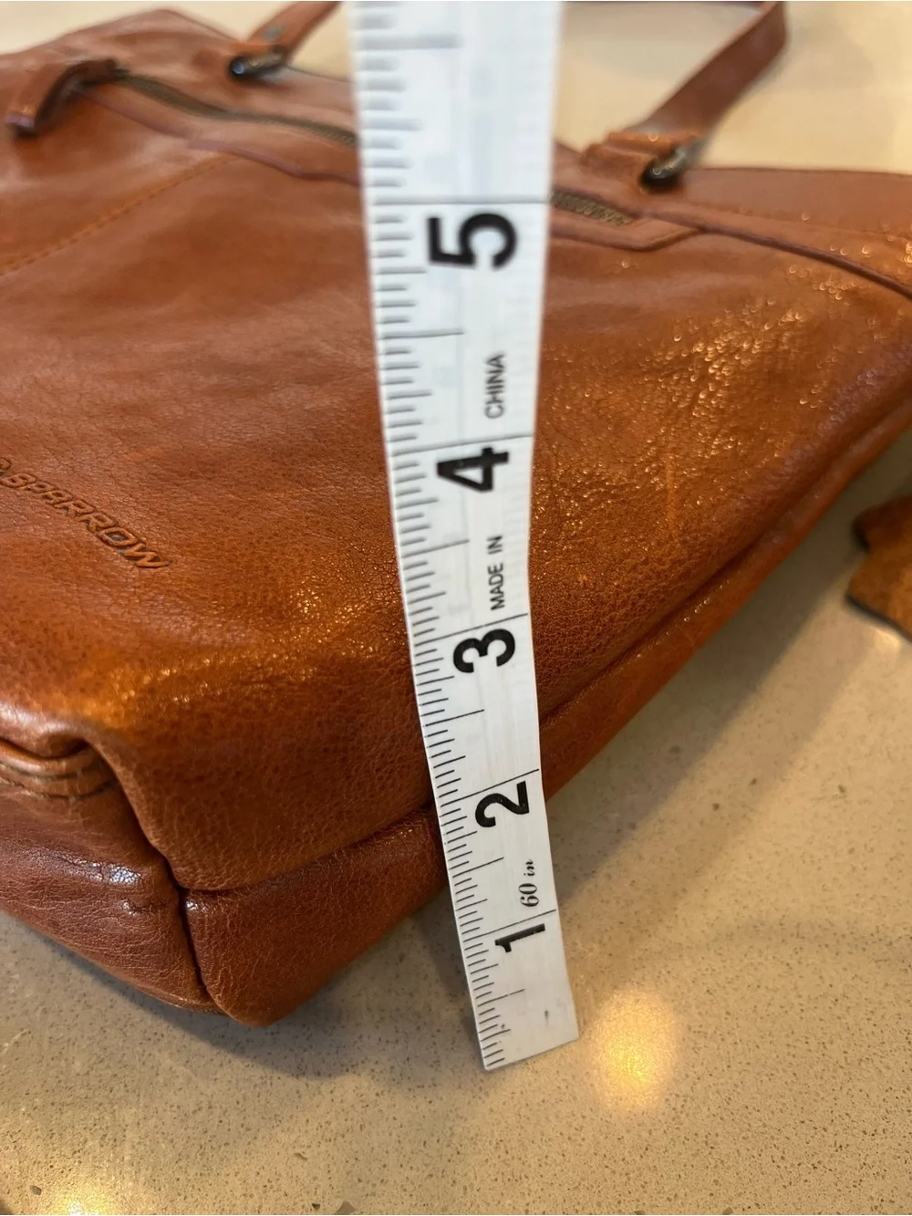Spikes & Sparrow Brown Leather Laptop Shoulder Tote Bag Pockets Unisex